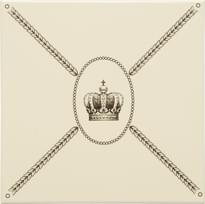 Плитка Original Style Artworks Colonial White Cartouche With Sovereign Crown 15.2x15.2 см, поверхность глянец