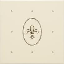 Плитка Original Style Artworks Colonial White Dot Cartouche With Fleur De Lis 15.2x15.2 см, поверхность глянец