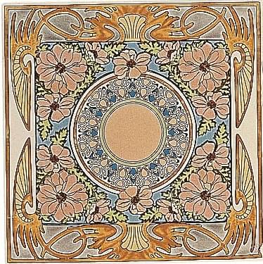 Original Style Artworks Colonial White Evening Reverie Single Floral Tile 15.2x15.2