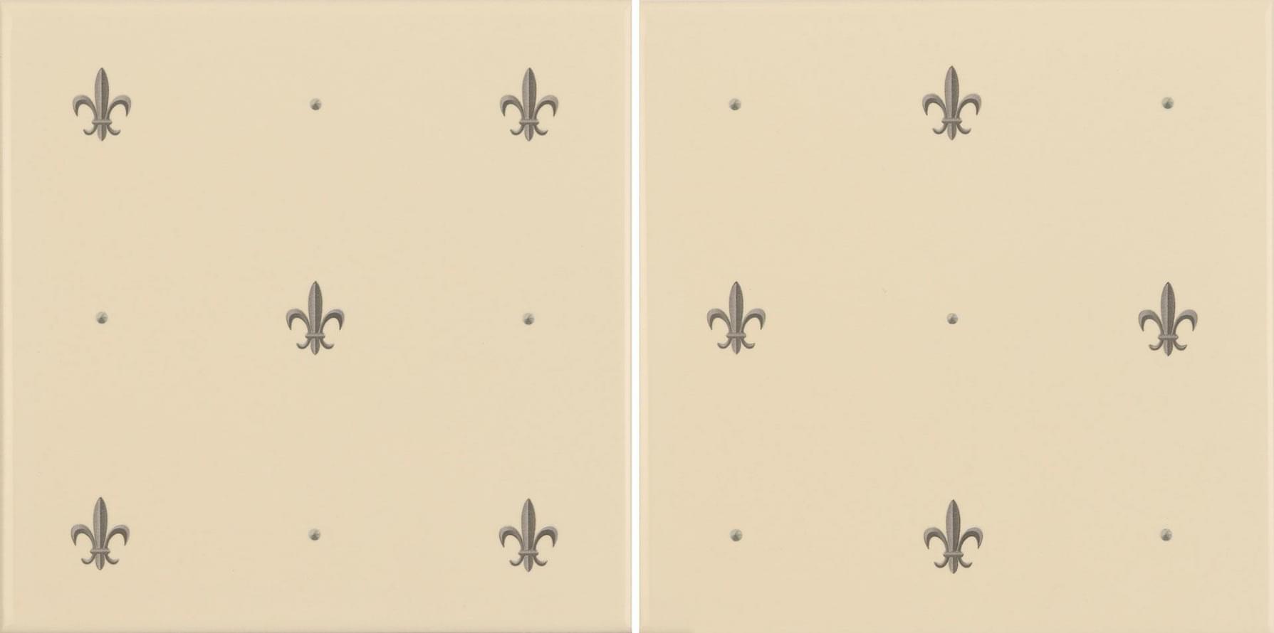 Original Style Artworks Colonial White Fleur De Lis Platinum 15.2x30.4