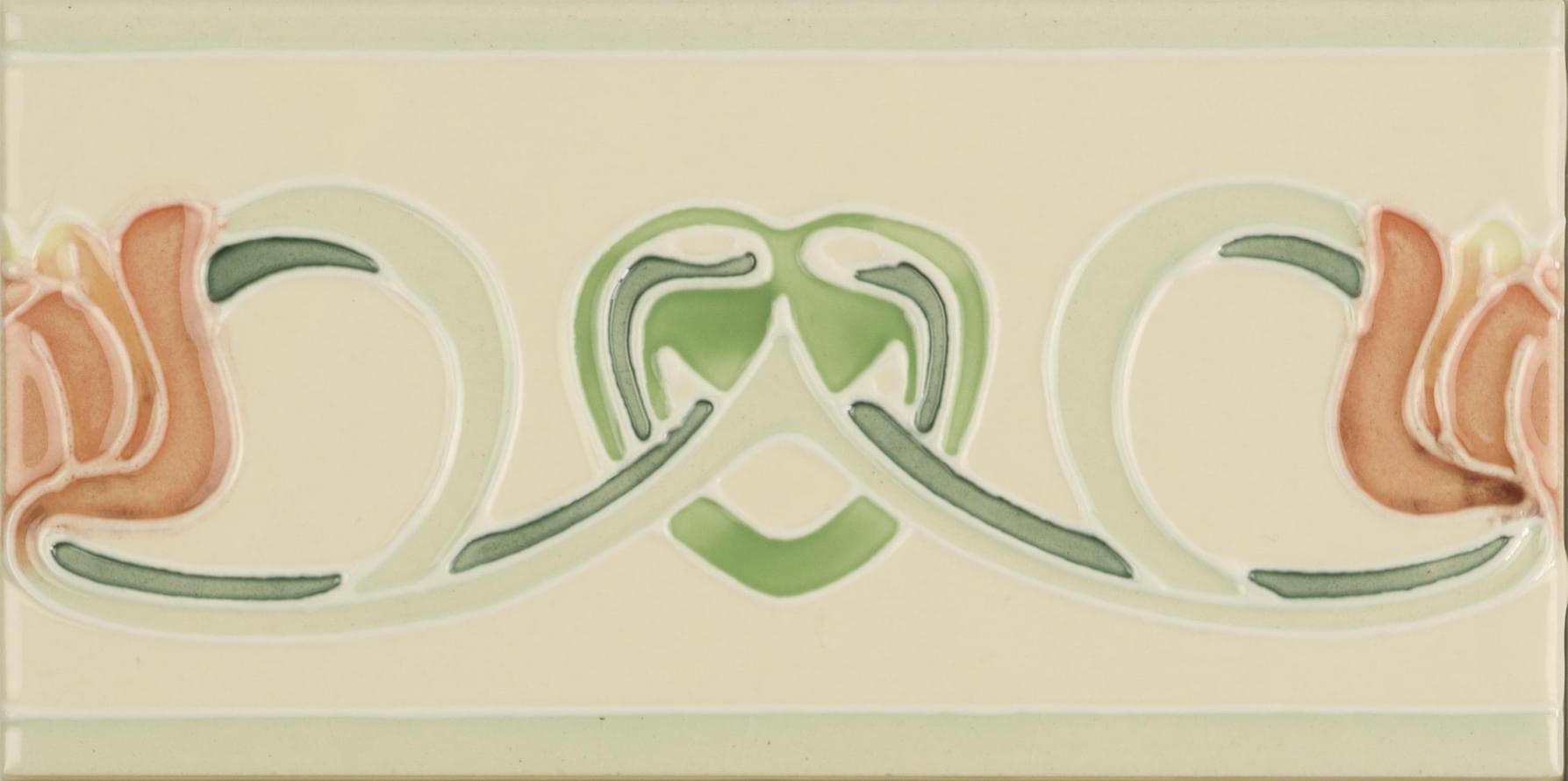 Original Style Artworks Colonial White Lotus Flower Border 7.6x15.2