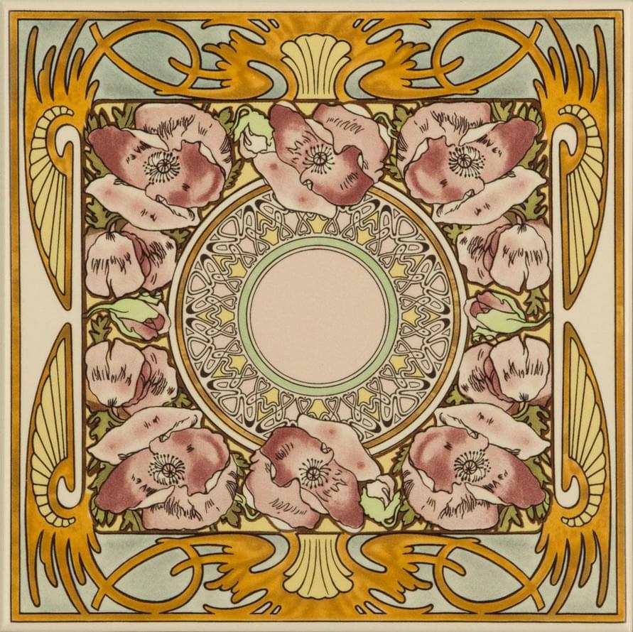 Original Style Artworks Colonial White Nocturnal Slumber Single Floral Tile 15.2x15.2