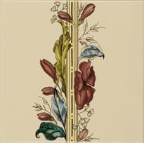 Плитка Original Style Artworks Colonial White Plant And Urn Border Tile Flower Rhs 15.2x15.2 см, поверхность глянец