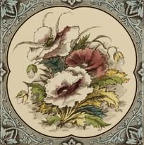 Плитка Original Style Artworks Colonial White Poppies Floral Border 15.2x15.2 см, поверхность глянец