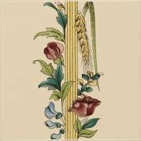 Плитка Original Style Artworks Colonial White Poppy And Wheatsheaf Border Tile With Wheat 15.2x15.2 см, поверхность глянец