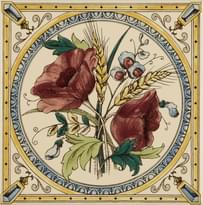 Плитка Original Style Artworks Colonial White Poppy And Wheatsheaf Single Tile 15.2x15.2 см, поверхность глянец