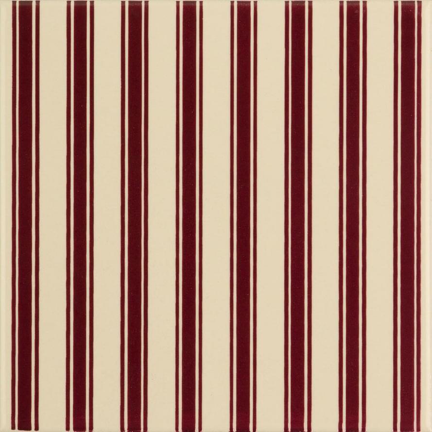 Original Style Artworks Colonial White Regency Stripe Burgundy 15.2x15.2