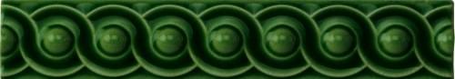 Плитка Original Style Artworks Edwardian Green Scroll 2.9x15.2 см, поверхность глянец, рельефная