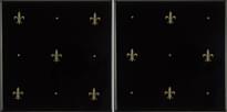 Плитка Original Style Artworks Jet Black Fleur De Lis Gold Fleur De Lis 15.2x30.4 см, поверхность глянец