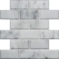 Плитка Original Style Earthworks Viano White Honed Bevel Brickbond Mosaic 26.1x30.5 см, поверхность полуполированная