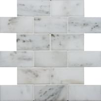Плитка Original Style Earthworks Viano White Polished Brickbond Mosaic 26.1x30.5 см, поверхность полированная