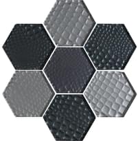 Плитка Original Style Glassworks Futura Zirconia Hexagon Mosaic 38.6x29.8 см, поверхность глянец