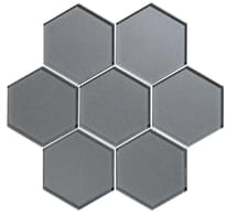 Плитка Original Style Glassworks Metallic Hexagon Erebos 38.6x29.8 см, поверхность глянец
