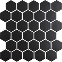 Плитка Original Style Mosaics Black Honeycomb Large Sheet 27x32 см, поверхность полуматовая