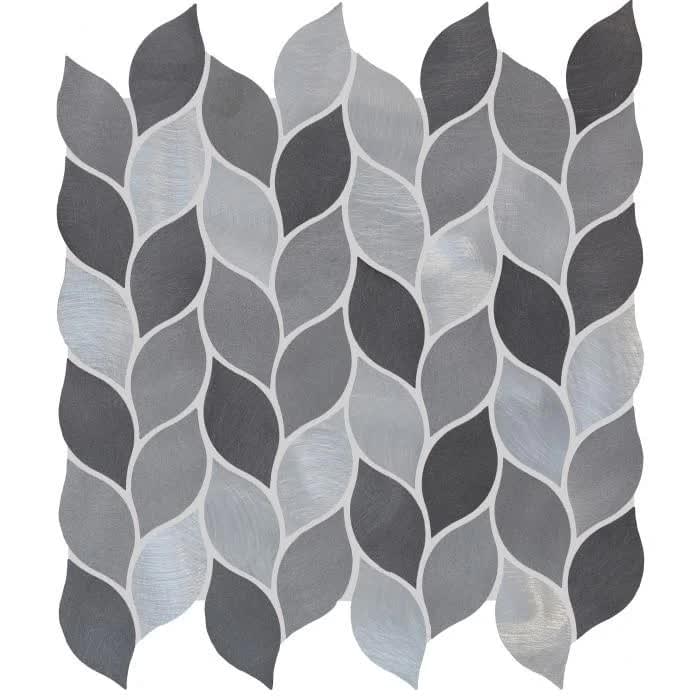 Original Style Mosaics Leaf Grey & Silver 27.5x28