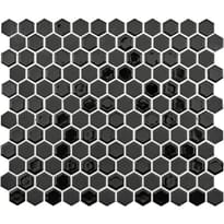 Плитка Original Style Mosaics Mini Black Mixed Hexagon 26x30.4 см, поверхность микс