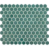 Плитка Original Style Mosaics Mini Green Gloss Hexagon 26x30.4 см, поверхность глянец