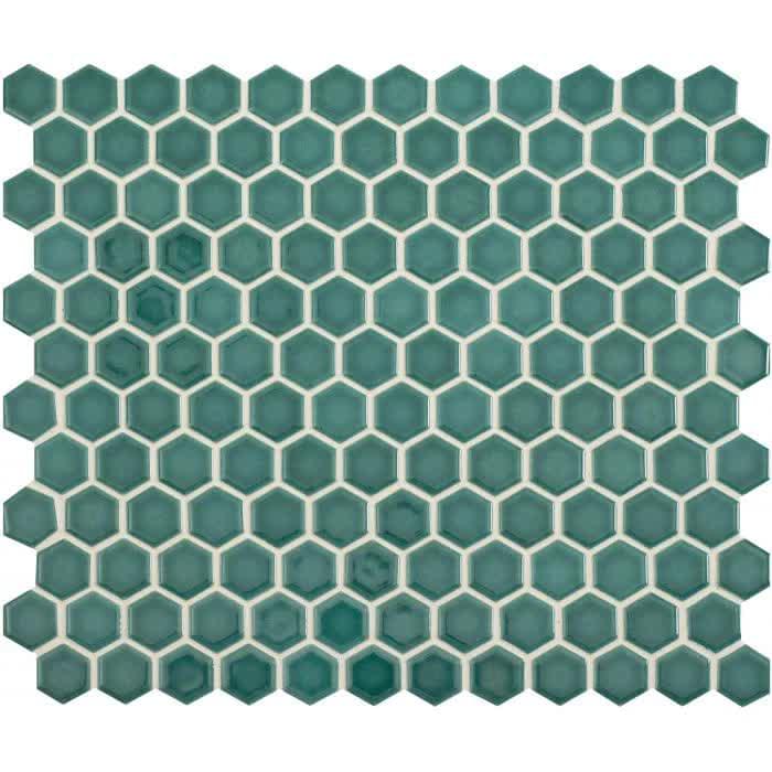 Original Style Mosaics Mini Green Gloss Hexagon 26x30.4