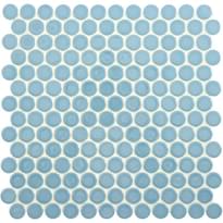 Плитка Original Style Mosaics Mini Light Blue Penny Round 31x31.6 см, поверхность глянец