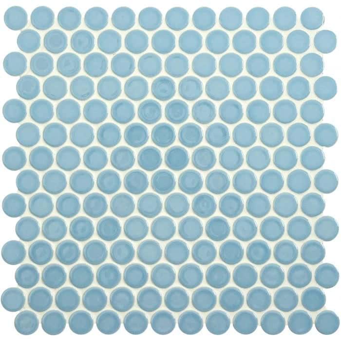 Original Style Mosaics Mini Light Blue Penny Round 31x31.6