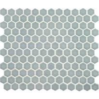 Плитка Original Style Mosaics Mini Light Grey Gloss Hexagon 26x30.4 см, поверхность глянец