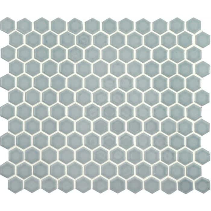 Original Style Mosaics Mini Light Grey Gloss Hexagon 26x30.4