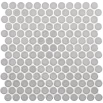 Плитка Original Style Mosaics Mini Light Grey Penny Round 31x31.6 см, поверхность глянец