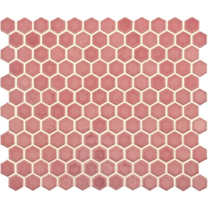 Original Style Mosaics Mini Pink Gloss Hexagon 26x30.4