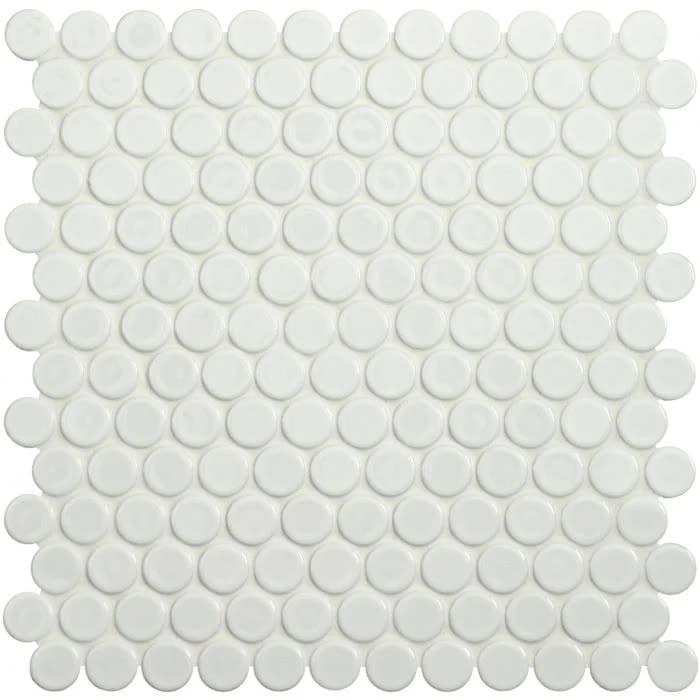 Original Style Mosaics Mini White Gloss Penny Round 31x31.6