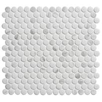 Плитка Original Style Mosaics Penny Round Matt Carrara White 29.1x31.5 см, поверхность матовая