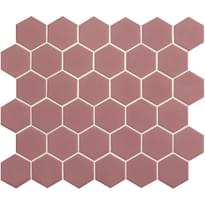 Плитка Original Style Mosaics Slip Resistant Pink Hexagon 28x32 см, поверхность матовая