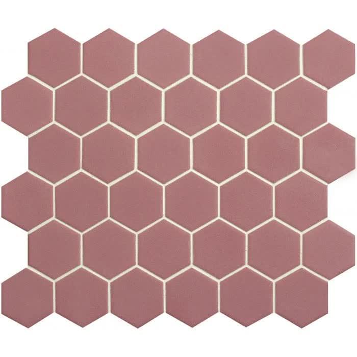 Original Style Mosaics Slip Resistant Pink Hexagon 28x32