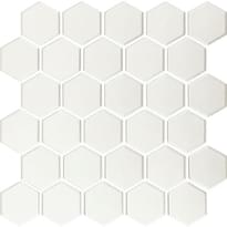 Плитка Original Style Mosaics White Honeycomb Large Sheet 27x32 см, поверхность полуматовая