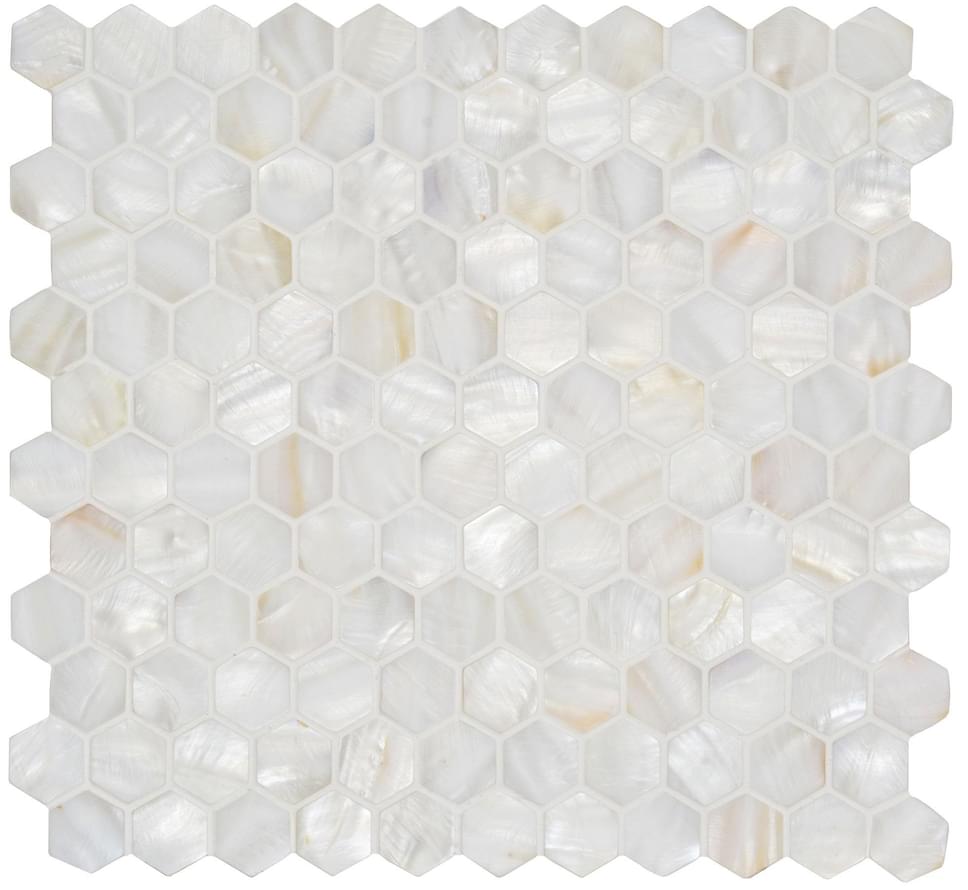 Original Style Mosaics White Pearl Hexagon 28.5x29.5