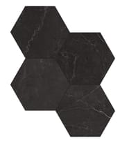 Плитка Original Style Tileworks Stone Effect Marmi Nero Honed Hexagon Mosaic 29.2x25.3 см, поверхность полуматовая