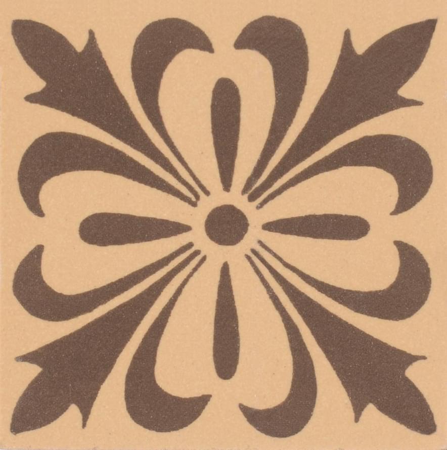 Original Style Victorian Floor Tiles Cardigan Brown On Buff 5.3x5.3