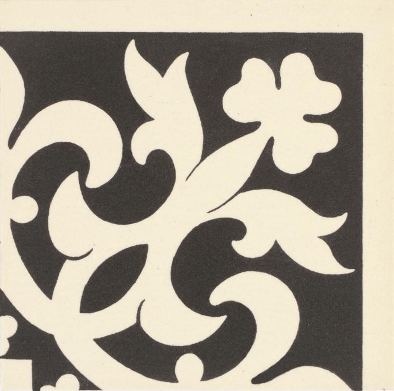 Original Style Victorian Floor Tiles Elgin Corner Black On White 7.5x7.5