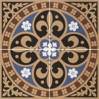 Плитка Original Style Victorian Floor Tiles Gladstone Blue-Red 30.4x30.4 см, поверхность матовая