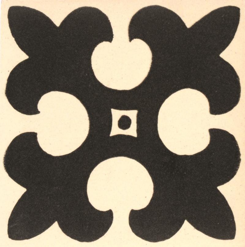 Original Style Victorian Floor Tiles Gordon Black On Dover White 5.3x5.3
