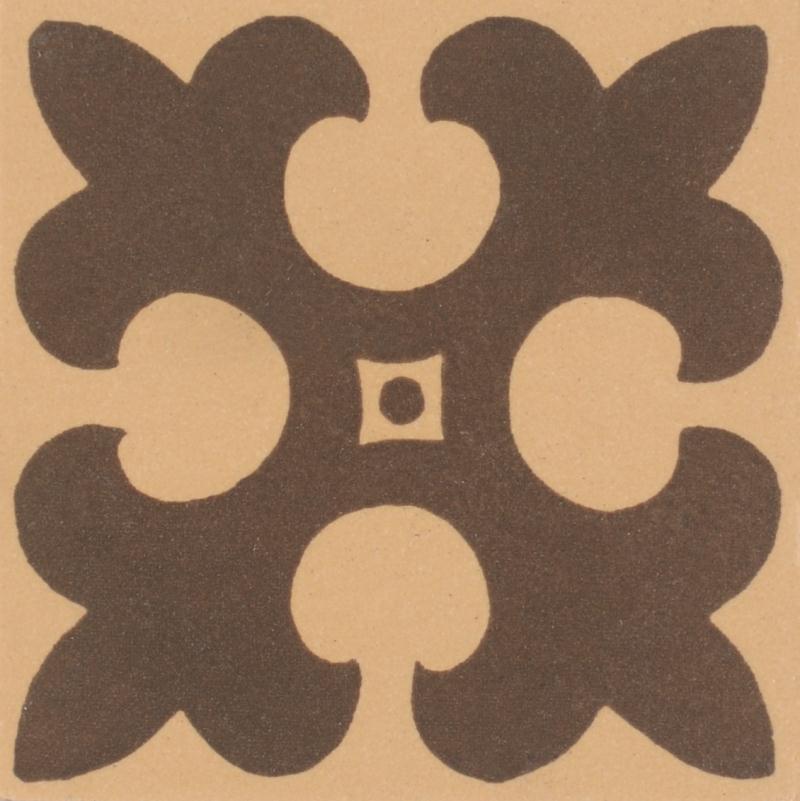 Original Style Victorian Floor Tiles Gordon Brown On Buff 5.3x5.3
