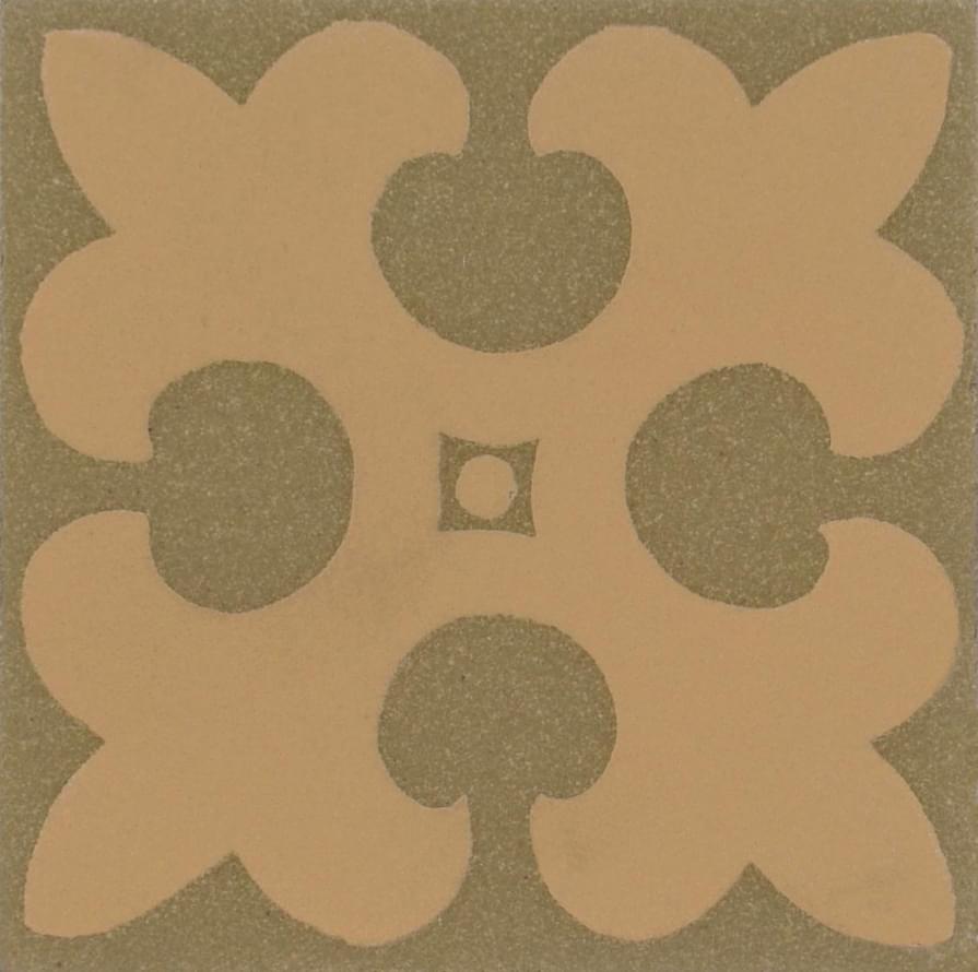 Original Style Victorian Floor Tiles Gordon Buff On Green 5.3x5.3