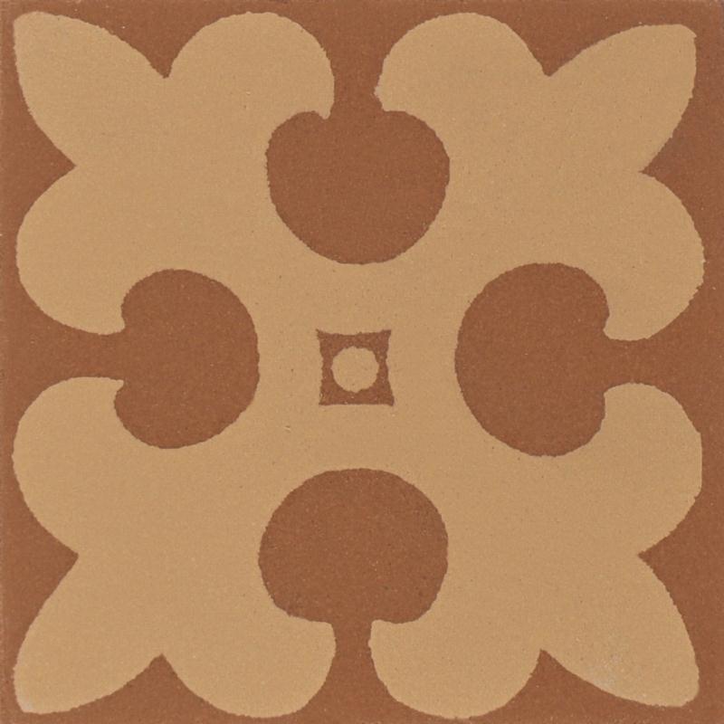 Original Style Victorian Floor Tiles Gordon Buff On Red 5.3x5.3