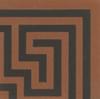 Плитка Original Style Victorian Floor Tiles Greek Key Corner Black On Red 5.3x5.3 см, поверхность матовая