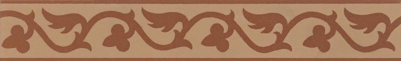 Original Style Victorian Floor Tiles Lansdowne Border Buff On Red 2.4x15.1
