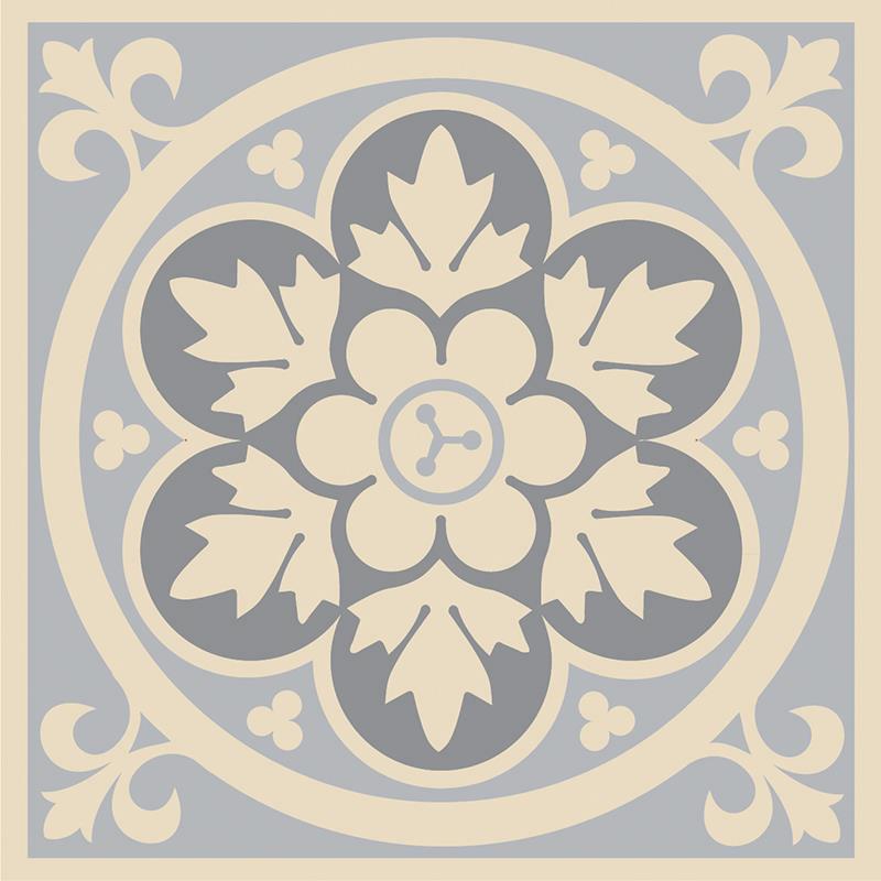 Original Style Victorian Floor Tiles Livingstone Grey On White 10.6x10.6