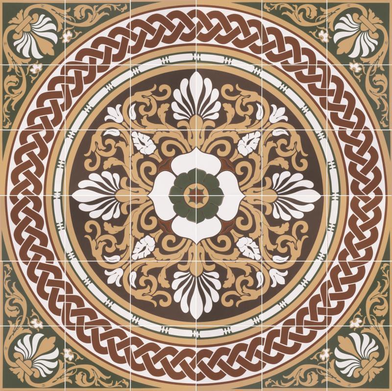 Original Style Victorian Floor Tiles Palmerston Green 91.6x91.6