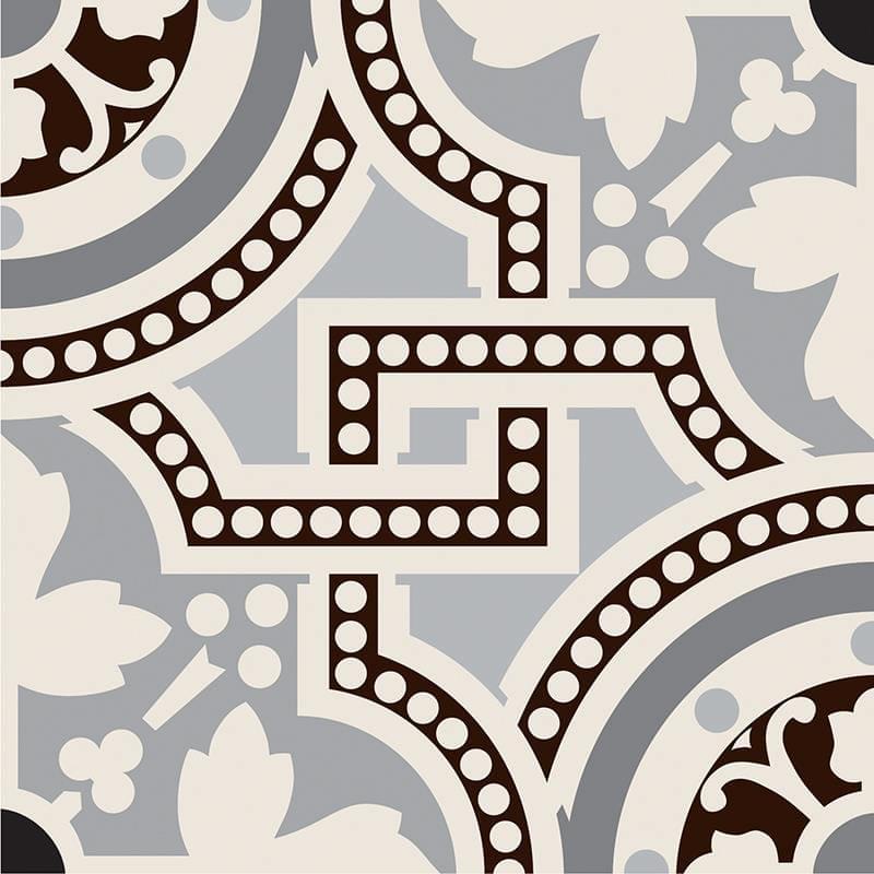 Original Style Victorian Floor Tiles Salisbury Black On Dover White 15.1x15.1