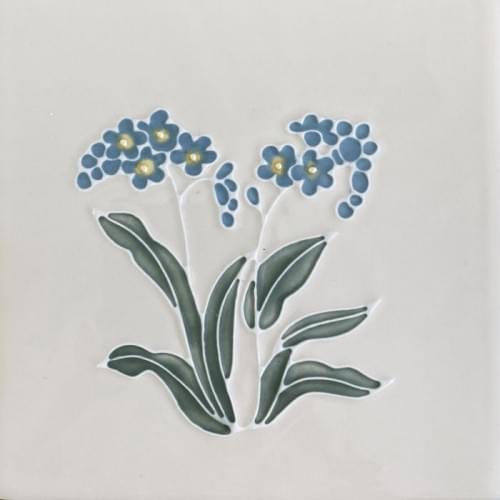 Плитка Original Style Winchester Floral Forget-Me-Not 12.7x12.7 см, поверхность глянец