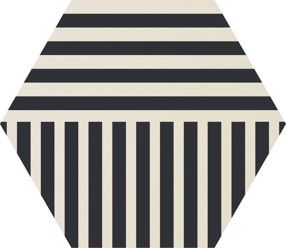 Ornamenta Core Basic Stripes White D 60 Hexagon 60x60