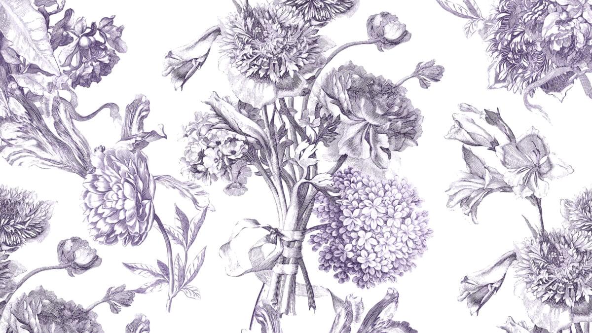Papier Peint Herbarium Herbarium Mauve 0м x 106см поверхность матовая